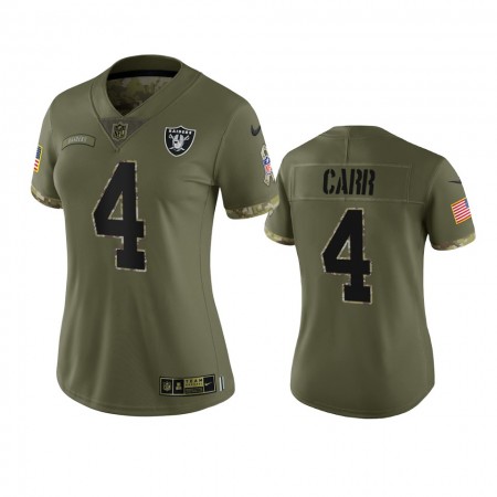 Tröjor Las Vegas Raiders Derek Carr 4 Olive 2022 Salute To Service Limited - Dame Tröjor Las Vegas Raiders Derek Carr 4 Olive 2022 Salute To Service Limited - Dame